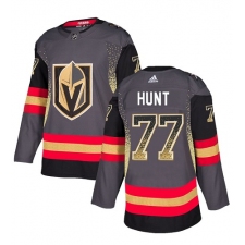 Men's Adidas Vegas Golden Knights #77 Brad Hunt Authentic Black Drift Fashion NHL Jersey