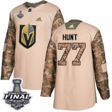 Men's Adidas Vegas Golden Knights #77 Brad Hunt Authentic Camo Veterans Day Practice 2018 Stanley Cup Final NHL Jersey