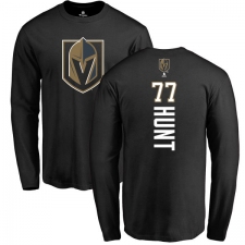 NHL Adidas Vegas Golden Knights #77 Brad Hunt Black Backer Long Sleeve T-Shirt