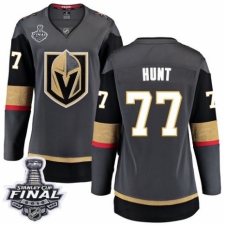 Women's Vegas Golden Knights #77 Brad Hunt Authentic Black Home Fanatics Branded Breakaway 2018 Stanley Cup Final NHL Jersey