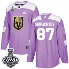 Youth Adidas Vegas Golden Knights #87 Vadim Shipachyov Authentic Purple Fights Cancer Practice 2018 Stanley Cup Final NHL Jersey