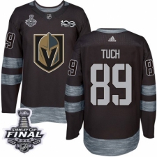 Men's Adidas Vegas Golden Knights #89 Alex Tuch Authentic Black 1917-2017 100th Anniversary 2018 Stanley Cup Final NHL Jersey