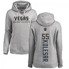 NHL Women's Adidas Vegas Golden Knights #55 Keegan Kolesar Gray Backer Pullover Hoodie