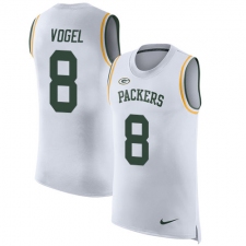 Men's Nike Green Bay Packers #8 Justin Vogel White Rush Player Name & Number Tank Top NFL Jersey