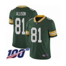 Men's Green Bay Packers #81 Geronimo Allison Green Team Color Vapor Untouchable Limited Player 100th Season Football Jersey