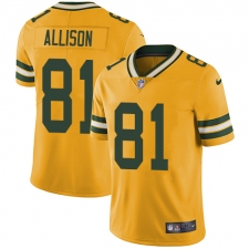 Men's Nike Green Bay Packers #81 Geronimo Allison Limited Gold Rush Vapor Untouchable NFL Jersey