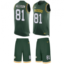 Men's Nike Green Bay Packers #81 Geronimo Allison Limited Green Tank Top Suit NFL Jersey