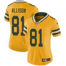 Women's Nike Green Bay Packers #81 Geronimo Allison Limited Gold Rush Vapor Untouchable NFL Jersey