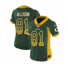 Women's Nike Green Bay Packers #81 Geronimo Allison Limited Green Rush Drift Fashion NFL Jersey