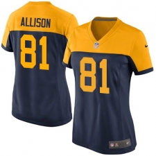 Women's Nike Green Bay Packers #81 Geronimo Allison Limited Navy Blue Alternate NFL Jersey