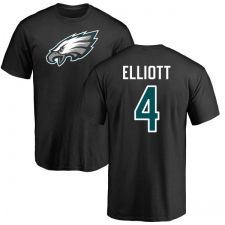Nike Philadelphia Eagles #4 Jake Elliott Black Name & Number Logo T-Shirt