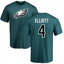 Nike Philadelphia Eagles #4 Jake Elliott Green Name & Number Logo T-Shirt