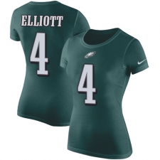 Women's Nike Philadelphia Eagles #4 Jake Elliott Green Rush Pride Name & Number T-Shirt