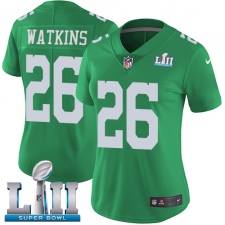 Women's Nike Philadelphia Eagles #26 Jaylen Watkins Limited Green Rush Vapor Untouchable Super Bowl LII NFL Jersey
