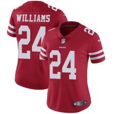 Women's Nike San Francisco 49ers #24 K'Waun Williams Red Team Color Vapor Untouchable Elite Player NFL Jersey