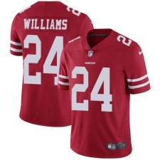 Youth Nike San Francisco 49ers #24 K'Waun Williams Red Team Color Vapor Untouchable Elite Player NFL Jersey