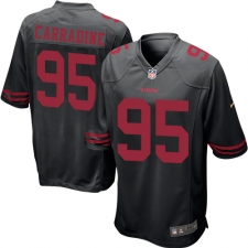 Men's Nike San Francisco 49ers #95 Tank Carradine Game Black NFL Jersey
