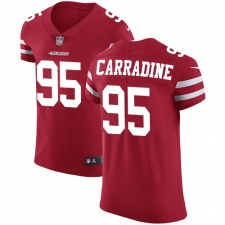 Men's Nike San Francisco 49ers #95 Tank Carradine Red Team Color Vapor Untouchable Elite Player NFL Jersey