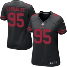 Women's Nike San Francisco 49ers #95 Tank Carradine Game Black NFL Jersey