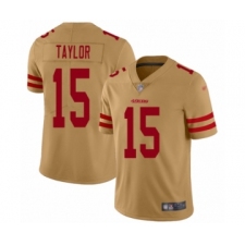 Men's San Francisco 49ers #15 Trent Taylor Limited Gold Inverted Legend Football Jersey