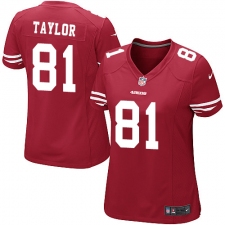 Women's Nike San Francisco 49ers #81 Trent Taylor Game Red Team Color NFL Jersey