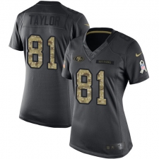 Women's Nike San Francisco 49ers #81 Trent Taylor Limited Black 2016 Salute to Service NFL Jersey