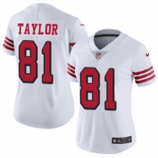 Women's Nike San Francisco 49ers #81 Trent Taylor Limited White Rush Vapor Untouchable NFL Jersey