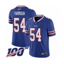 Men's Buffalo Bills #54 Eddie Yarbrough Royal Blue Team Color Vapor Untouchable Limited Player 100th Season Football Jersey