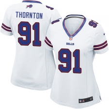 Women's Nike Buffalo Bills #91 Cedric Thornton Game White NFL Jersey