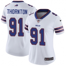 Women's Nike Buffalo Bills #91 Cedric Thornton White Vapor Untouchable Elite Player NFL Jersey