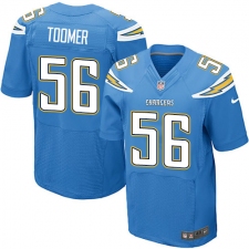 Men's Nike Los Angeles Chargers #56 Korey Toomer Elite Electric Blue Alternate NFL Jersey