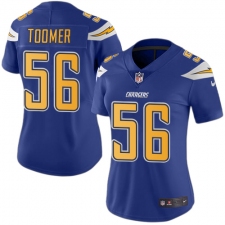 Women's Nike Los Angeles Chargers #56 Korey Toomer Limited Electric Blue Rush Vapor Untouchable NFL Jersey