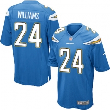 Men's Nike Los Angeles Chargers #24 Trevor Williams Game Electric Blue Alternate NFL Jersey