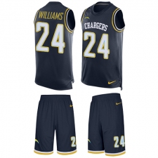 Men's Nike Los Angeles Chargers #24 Trevor Williams Limited Navy Blue Tank Top Suit NFL Jersey