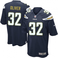 Men's Nike Los Angeles Chargers #32 Branden Oliver Game Navy Blue Team Color NFL Jersey