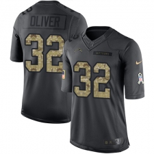 Men's Nike Los Angeles Chargers #32 Branden Oliver Limited Black 2016 Salute to Service NFL Jersey