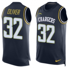 Men's Nike Los Angeles Chargers #32 Branden Oliver Limited Navy Blue Player Name & Number Tank Top NFL Jersey