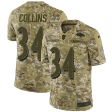 Men's Nike Baltimore Ravens #34 Alex Collins Limited Camo 2018 Salute to Service NFL Jersey