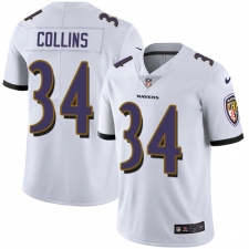 Men's Nike Baltimore Ravens #34 Alex Collins White Vapor Untouchable Limited Player NFL Jersey