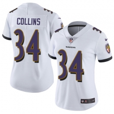 Women's Nike Baltimore Ravens #34 Alex Collins White Vapor Untouchable Elite Player NFL Jersey