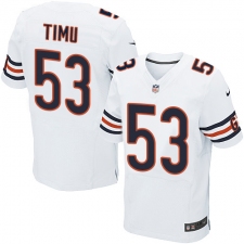 Men's Nike Chicago Bears #53 John Timu Elite White NFL Jersey