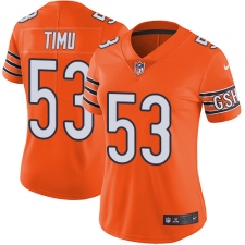Women's Nike Chicago Bears #53 John Timu Limited Orange Rush Vapor Untouchable NFL Jersey