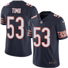 Youth Nike Chicago Bears #53 John Timu Navy Blue Team Color Vapor Untouchable Limited Player NFL Jersey