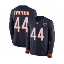Men's Nike Chicago Bears #44 Nick Kwiatkoski Limited Navy Blue Therma Long Sleeve NFL Jersey