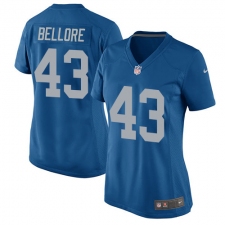 Women's Nike Detroit Lions #43 Nick Bellore Game Blue Alternate NFL Jersey