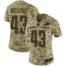 Women's Nike Detroit Lions #43 Nick Bellore Limited Camo 2018 Salute to Service NFL Jersey