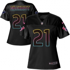 Women's Nike Houston Texans #21 Marcus Gilchrist Game Black Fashion NFL Jersey