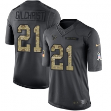Youth Nike Houston Texans #21 Marcus Gilchrist Limited Black 2016 Salute to Service NFL Jersey