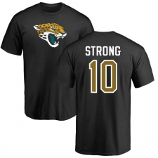 NFL Nike Jacksonville Jaguars #10 Jaelen Strong Black Name & Number Logo T-Shirt