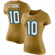 NFL Women's Nike Jacksonville Jaguars #10 Jaelen Strong Gold Rush Pride Name & Number T-Shirt